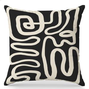 Black and Cream Pillow Cover 18x18, Black and Cream Abstract Decorate Pillow Cover for Living Room Couch Bed Home Bedroom Decor