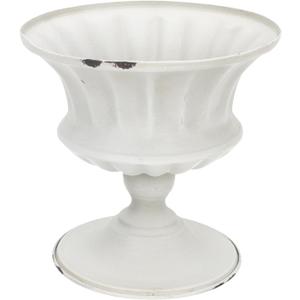Urn Planter Antique Column Plant Pot Shabby Chic Metal Vase Pillar Plant Container Wedding Centerpieces Vases for Front Porch Decor White White Planter