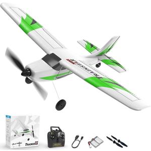 VOLANTEXRC RC Plane Trainer 3CH Remote Control Airplane with Prop Saver, 6-Axis Gyro Stabilizer & 3 Modes to Fly, Hobby Radio Controlled Aircraft RTF for Beginners, Adults, Boys and Kids (400mm,Green)