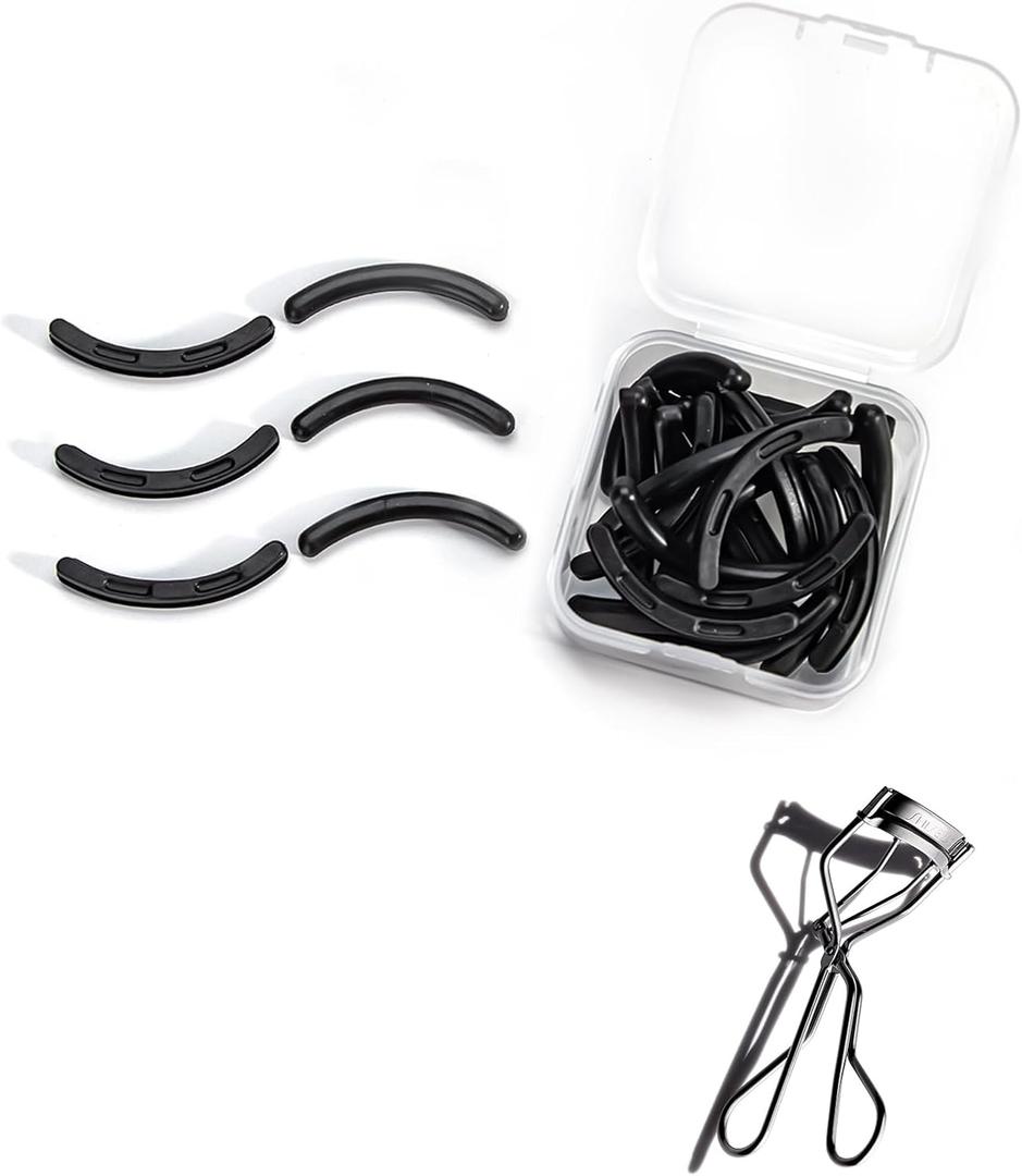 2 x Eyelash Curler Refills Compatible with shu uemura,Eyelash Curler Pads 24PCS,Silicone Lash Curler Refill Pads Compatible with shu uemura (Black)