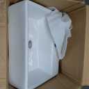 Small Vessel Sink 15"x12" Wall Mount Bathroom Sink Rectangular White Porcelain Ceramic Mini Floating Tiny Bathroom Wall Mounted RV Sink, 15.3"x12" Wall Mount