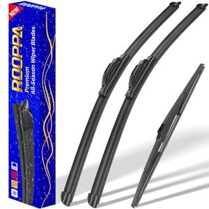 2 wipers Replacement for 2010-2013 Mazda 3, Windshield Wiper Blades Original Equipment Replacement - 24"/19"/14" (Set of 3) U/J HOOK