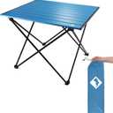 VILLEY Portable Camping Side Table, Ultralight Aluminum Folding Beach Table with Carry Bag for Outdoor Cooking, Picnic, Camp, Boat, Travel, Large 24''