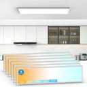 1x4 LED Flat Panel Light Surface Mount, 1 Ft. by 4 Ft. LED Ceiling Light Fixture, with Protection Corner,6500 Lumens,Dimmable,Switchable 5CCT 3000K-6500K & 5 Wattage 30W-50W, White, 6 Pack