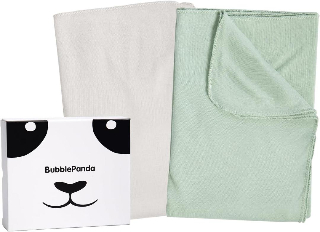Rayon Made from Bamboo Baby Swaddle Blanket,2 Pack Soft & Breathable Receiving Blankets for Infant Newborn, Swaddle Wrap for Babies Girl and Boy, 47 x 47 Inch, (Sage & Oat)