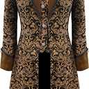 Women's Steampunk Jacket Victorian Gothic Medieval Vintage Tailcoat (Large, Yellow)