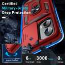 2 x Janmitta Compatible with Moto G Stylus 5G 2024 Case Built in Slide Camera Lens Cover+Screen Protector+Finger Ring Holder Kickstand,Heavy Duty Shockproof Full Body Protective Phone Cover,Red