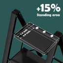 Taranta 3 Step Ladder,Aluminum Lightweight Folding 3 Step Stool with Anti-Slip Wide Pedal,330lbs Capacity Step Ladder for Household,Kitchen,Office - Black