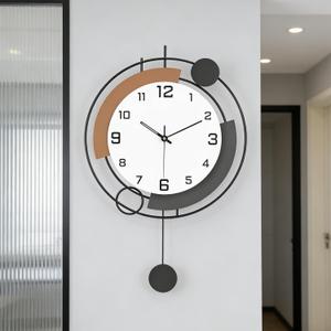 Decorative Wall Clocks with Pendulum,Silent Quality Quartz Battery Operated, Large Wall Clock for Living Room,Kitchen,Home,Bathroom,Bedroom Wall Decor,13x21inch