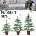 Cinnvoice Christmas 3ft 4ft 5ft Potted Pre-lit Twinkle LED Cypress Norfolk Artificial Christmas Tree, Faux Potted Plants with a Woven Basket Base for Front Porch Indoor Outdoor Decor(Cypress Tree)