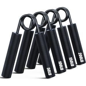 Grip Strength Trainer 6 Pack,50LB-300LB Metal Hand Grip Strengthener,Non-Slip Heavy-Duty Forearm Exerciser,Hand Gripper for Muscle Building and Hand Rehabilitation Exercising