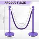 Landhoow 2 Pcs Stanchions and Velvet Ropes 5 ft Carpet Ropes and Stainless Steel Poles Post Crowd Control Safety Barriers for Hotel Wedding Offices Red Carpet Events Party Supplies (Purple)