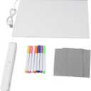 Acrylic Clear Writing Board LED Desk Light Up Dry Erase Board Light Up Board Tablet with Stand 7 Colored Pens 2 Wiping Cloths for Writing List Office