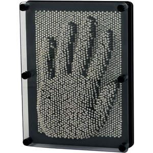 3D Pin Art Board Toy - Large Size Desk Toy Sculpture for Children Adults 6 x 8 inches (Silver Metal)