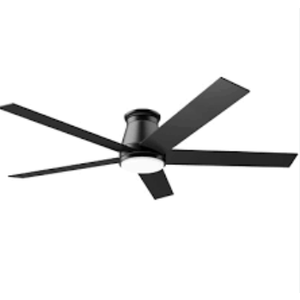 wurzee 60 inch Flush Mount Ceiling Fan Black Ceiling Fans with Lights 6 Speed...