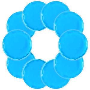 Reusable Ice Packs for Injuries, 10 Pack Round Ice Packs for Face, Gel Ice Pads Small Hot Cold Compress Ice Bag for Eyes After Surgery, Face, Wisdom Teeth, Breast Surgery, Blue (2.75 Inch)