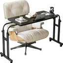 TigerDad Mobile Over The Bed Recliner Table - Adjustable Height & Length, Stable Laptop Tray Chair Table with Wheels for Kids & Adults