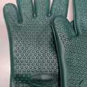 Kitchen perfection Silicone Smoker Oven Gloves -Extreme Heat Resistant BBQ Gloves -Handle Hot Food Right on Your Grill Fryer Pit|Waterproof Oven Mitts |Superior Value Set+3 Bonuses (One Size Fits Most, Dark Green)