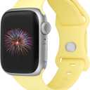 Sport Bands Compatible with Apple Watch Band 38mm/40mm/41mm/42mm/44mm/45mm/49mm Women Men,Soft Silicone Strap Compatible with iWatch Ultra2/Ultra Series10/9/8/7/6/5/4/3/2/1/SE Ginger Yellow