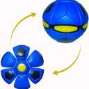 UFO Magic Ball, Portable Flying Toys Creative Fly Saucer Stomp Magic Balls, Decompression Flying Flat Disc Balls Toy for Childrens Outdoor Sports Kids Gift (Football Blue)