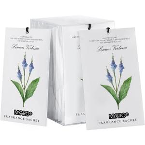 MYARO Scented Sachets for Drawers and Closets, Air Freshener Deodorizer Bags, Fresh Home Fragrance Potpourri, 12 Pack (Lemon Verbena)