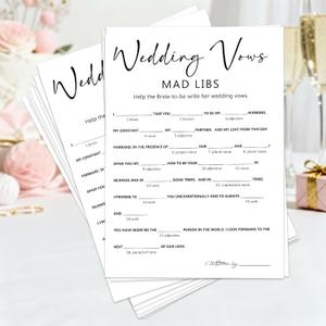 Bridal Shower Games Bridal Shower Mad Libs Bachelorette Party Wedding Games Engagement 50 Guests Wedding Vow