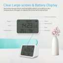 WiFi Thermometer Hygrometer, Smart Indoor Bluetooth Temperature Humidity Sensor with App Alerts, Temperature Humidity Time & Light Monitoring 4-in-1 Perfect for Greenhouse Home RV Wine Cellar