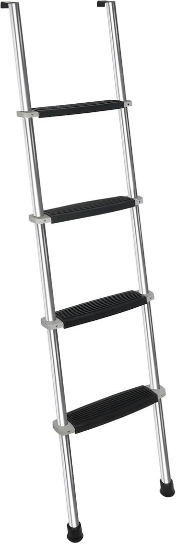 52" RV Bunk Ladder, 4 Wide Step Aluminum Camper Bunk Bed Ladder with Anti-Slip Rubber Foot Pads, Sliver
