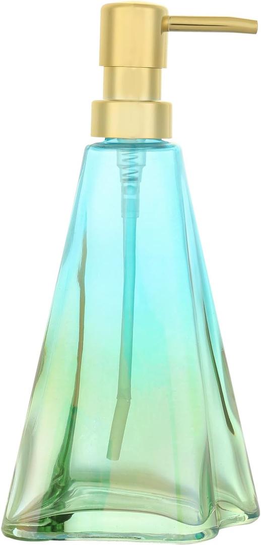 Soap Dispenser with Pump, Refillable Liquid Hand Soap Dish Soap Dispensers for Bathroom Counter, Kitchen Sink (Bluegreen)