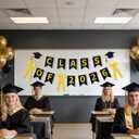 2 x 2026 Graduation Decorations, Black Gold Class of 2026 Graduation Party Banner with Bows, Glitter Grad Party Supplies, Graduation Garland Backdrop for Indoor Outdoor Home Party Decor