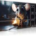 Playmat for MTG with Magic Zones, 24 x 14 inches Game Play Mat for MTG TCG, Trading Card Game Play Mat Desk Mats with Stitched Edges Non-Slip Base, Cute Mouse