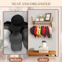 CypherX 30 Caps Wood Hat Organizer, Hat Rack Organizer with Shelf for Baseball Caps, Hanger Holder with Hooks for Trucker Hat Snaphats