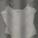 SUUKSESS Women Sexy Deep V Neck Sleeveless Fitted Basic Tops Y2K Tank Top Cami (Medium, Cream White)
