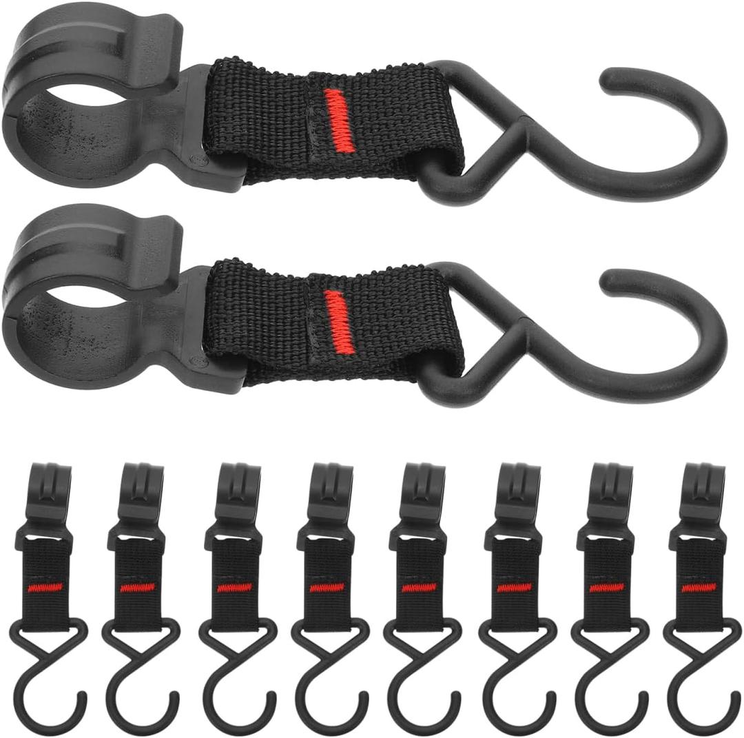 Unomor Camping Shelf Hooks Heavy Duty Load Bearing Outdoor Hanging Hook for Cookware Bags Gear Storage 4.72 Inch Portable Pot Hook for Hiking Fishing Picnic
