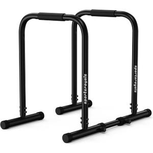 Sportsroyals Adjustable Dip Bar Station, Heavy Duty Parallette & Parallel Bars, 400LBS Stable Dip Stands for Home Gym, Calisthenics & Upper Body Workout Equipment (black-05)