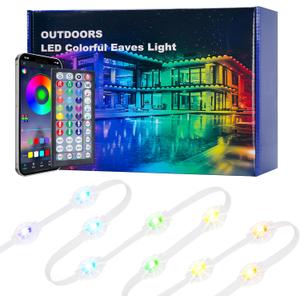 100FT Smart RGB Outdoor Lights - IP67 Waterproof LED Strip Lights with App/Remote Control, for Holiday Decor, Garden, Patio & Home Accent Lighting (Permanent Installation)