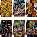 Bencailor 6 Pcs Picasso Wine Kitchen Towels Decorative Sets Dish Towels Absorbent Fast Drying Hand Tea Vintage Hanging Reusable Cleaning Dishcloths for Cooking Farmhouse Bathroom Accessory