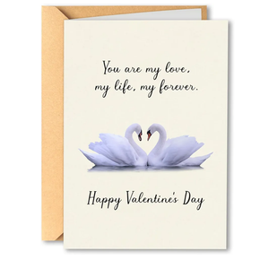 Romantic Swan Anniversary Card for Wife Husband, Happy Valentine's Day Card for Soulmate, You Are My Love Greeting Card for Him Her, Vintage Love Note with Envelope 5x7 Pack of 82