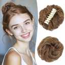 Messy Bun Hair Piece, Wavy Claw Clip Messy Bun Hair Clip, Synthetic Fake Buns Hairs Extensions, Soft hairs buns Hairpieces for Women Daily Wear (27#, 1 Count (Pack of 1))