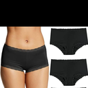 Maidenform Women's Underwear, Microfiber with Lace Boyshort Panties, One Fab Fit, 2-Pack Small