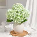4 Pcs Real Touch Hydrangea Artificial Flowers, 18'' Large Latex Hydrangeas with 6.3'' Full Flower Head & Bendable Stems, Faux Hydrangea Stems for Home Wedding Party Decor & Centerpieces