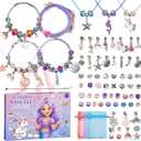 Taybonds Charm Bracelet Making Kit, DIY Jewelry Kit, Creative Unicorn Mermaid Gift with Bracelets and Necklaces
