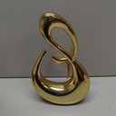 Deco 79 Aluminum Metal Abstract Decorative Sculpture Swirl Home Decor Statue, Accent Figurine 7" x 3" x 12", Gold