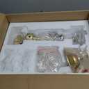 Crystal Chandelier, 5-Light Gold Chandelier for Dining Room Light Fixture, K9 Crystal Pendant Ceiling Light Fixture, Modern Candle Chandelier for Living Room Kitchen Island Entryway Bedroom (27" High 22.7" Wide)