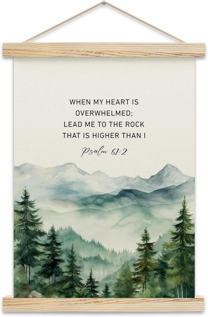 2 x Forest Christian Hanging Flag, Religious Bible Scripture Canvas Wall Art For Farmhouse Home Office Bedroom, Inspirational Wall Art Sign Supplies, Christian Gifts For Women Men Family -A17