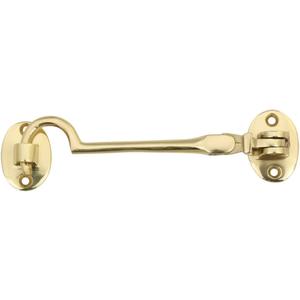 Renovators Supply Manufacturing Brass Storage Hook - Swivel Style Hook and Eye Door Latch - Durable, Versatile, Easy Installation - 4 Inches