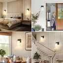 Set of 2 Wall Sconces for Bathroom, Modern Vanity Light Fixtures, Matte Black Wall Mount Lighting Lanterns, Farmhouse Wall Lights with Double Clear Glass Shade for Bedroom Living Room Mirror Hallway