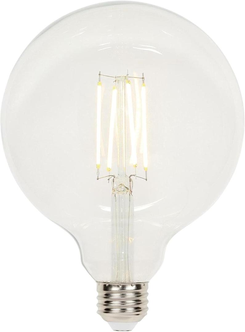 Westinghouse 5317500 6.5 Watt (60 Watt Equivalent) G40 Dimmable Clear Filament LED Light Bulb, Medium Base