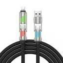 240W 4-in-1 Fast Charging Cable 6.6ft  USB C to USB A Cable with LED Indicator, Triple Connector for iPhone 15/14/13, Android, MacBook  Durable Nylon Braided (Black)