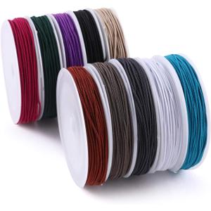 1mm Elastic Cord for Making Jewelry 130m/142Yards 10Roll Multicolor Stretch String Beading Crafting for DIY Masks Jewelry Making Necklace Bracelet Beading Craft Thread